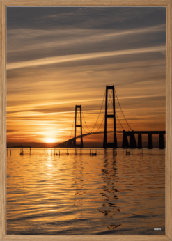 Danmark Storebæltsbroen Solnedgang - Akustikbillede